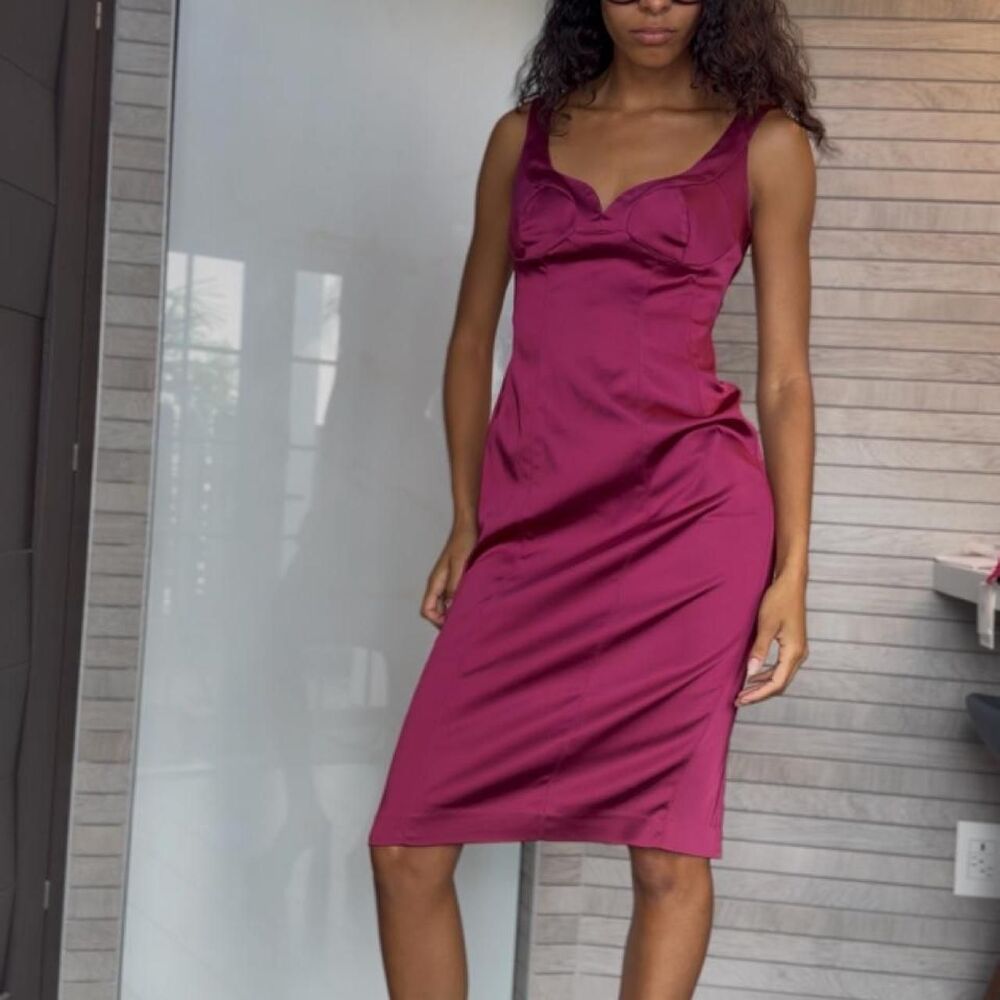 Anne-klein Women's Red and Burgundy Dress